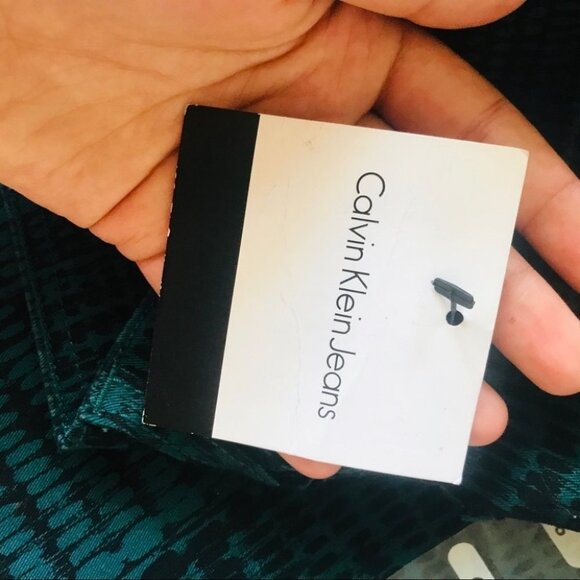 Calvin Klein jeans a black Nad Green Animal Print Skinny Jean Pants Woman size 6 - Picture 15 of 16